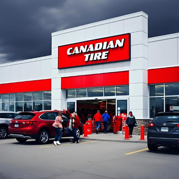 Canadian Tire store with customers shopping