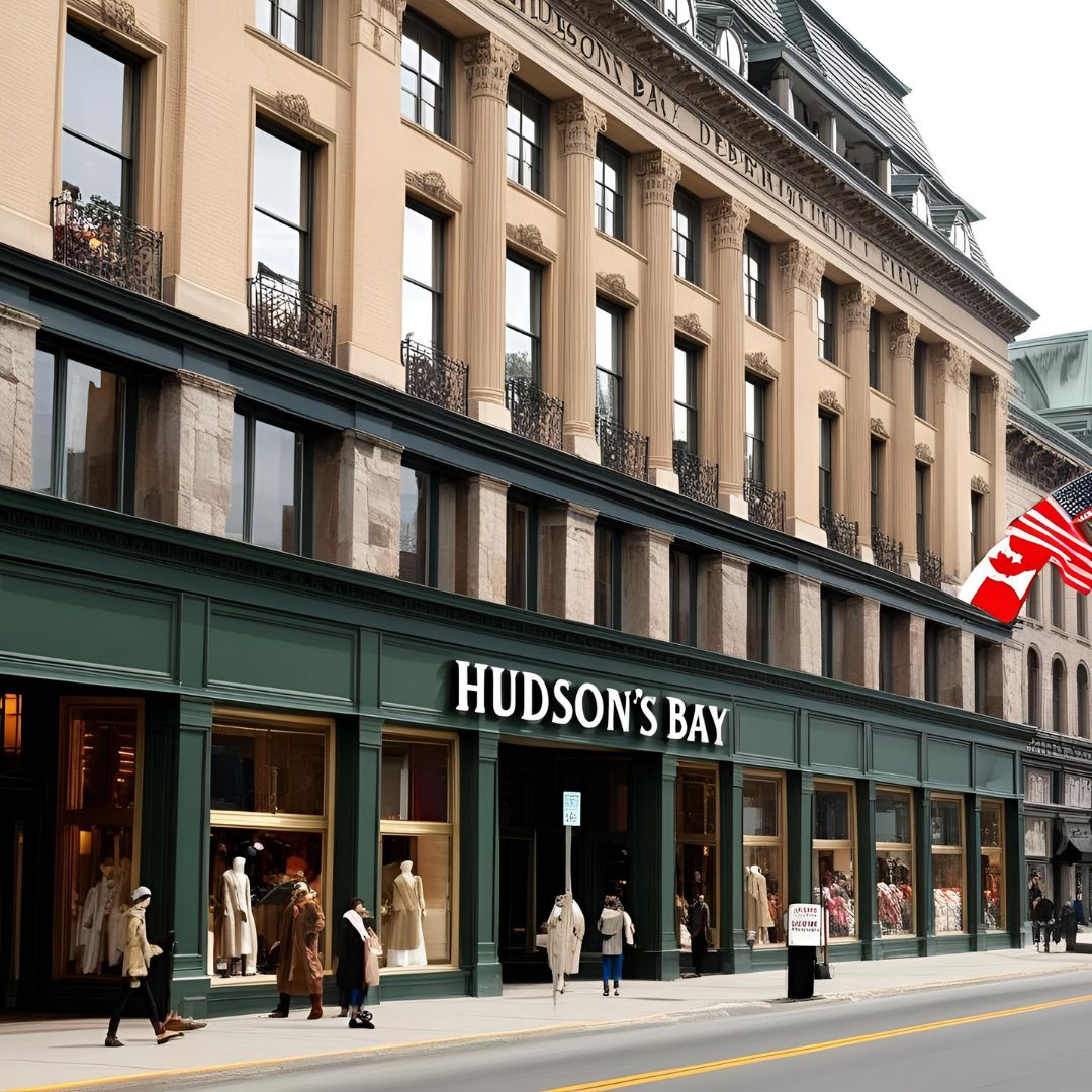 Hudsons Bay department store with shoppers